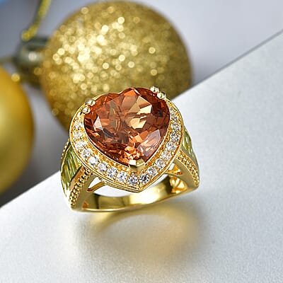 EverTrue Autumn Alexite and Multi Gemstone 12.60 ctw Ring in 18K YG Plated (Size 8.0)
