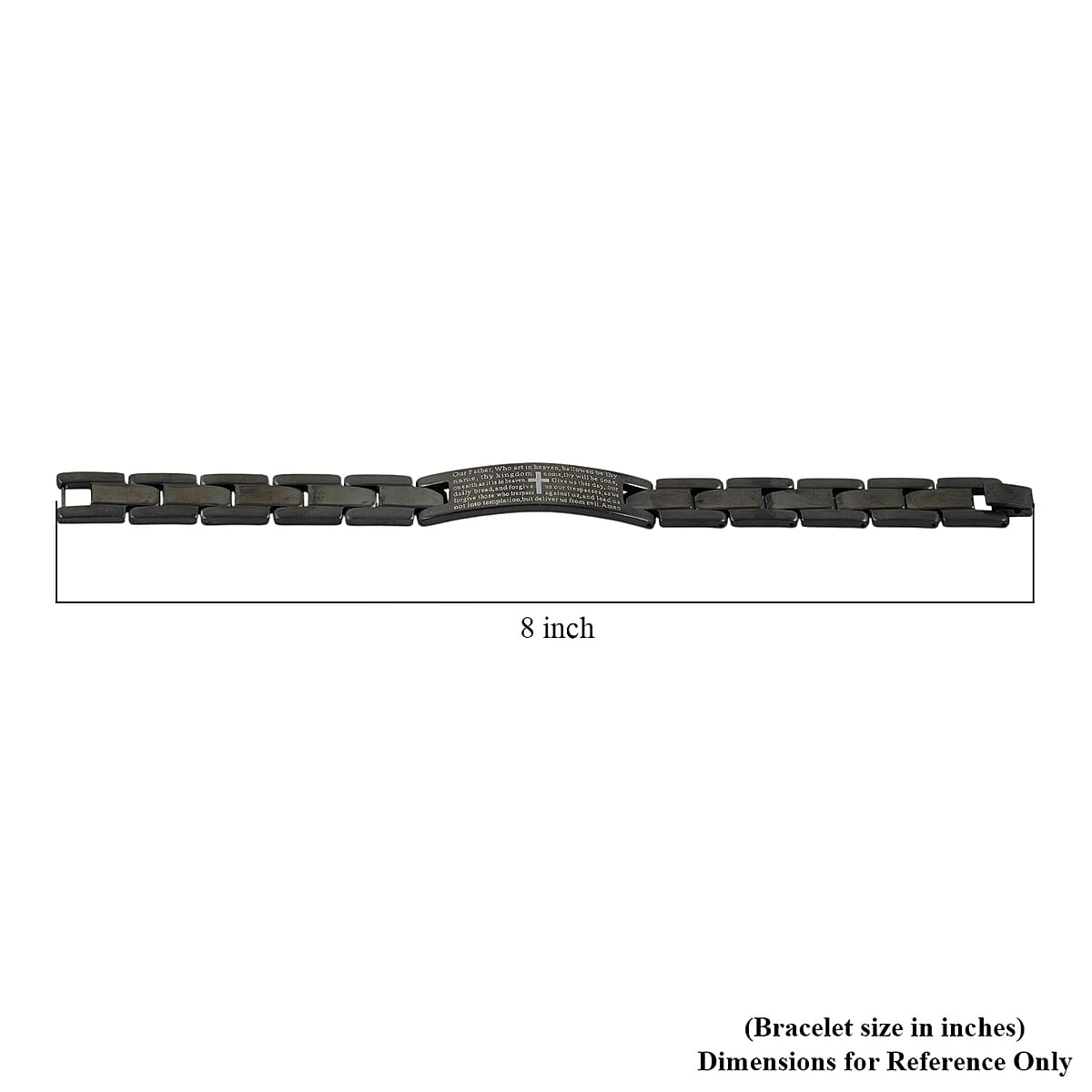 The Lords Prayer Steel Bracelet in Black Silvertone (7.50 In) image number 5