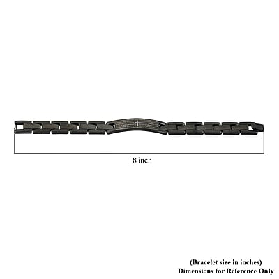The Lords Prayer Steel Bracelet in Black Silvertone (7.50 In)