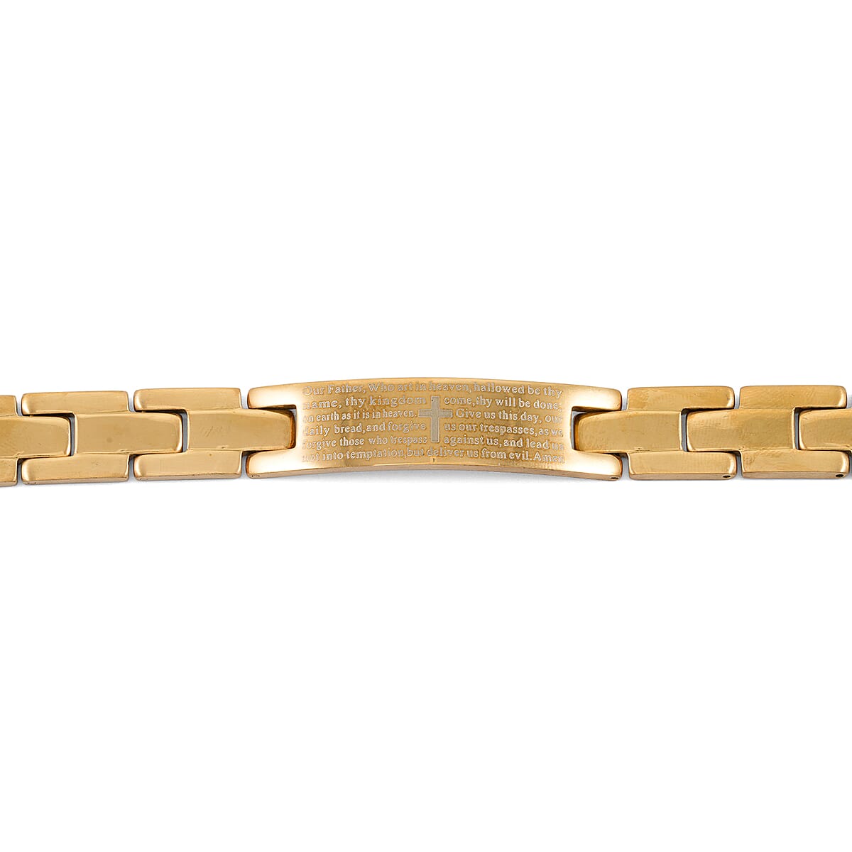 The Lords Prayer Steel Bracelet in Goldtone (7.50 In) image number 3