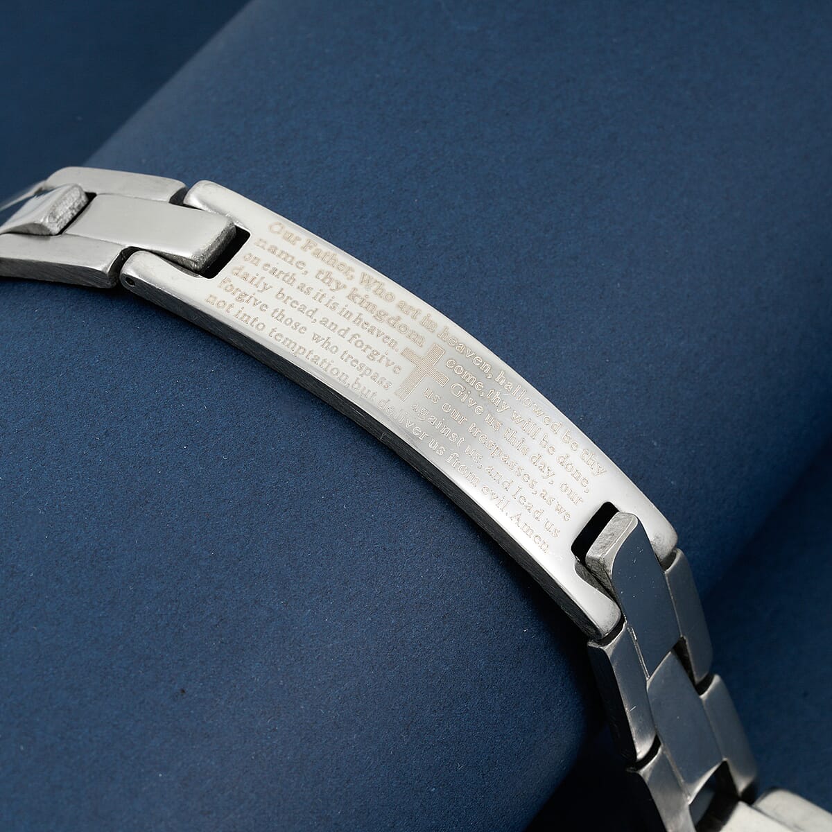 The Lords Prayer Steel Bracelet in Silvertone (7.50 In) image number 1
