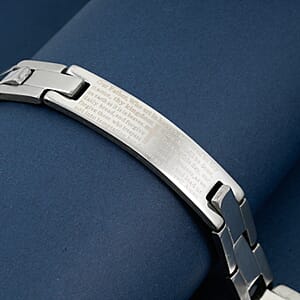 The Lords Prayer Steel Bracelet in Silvertone (7.50 In)