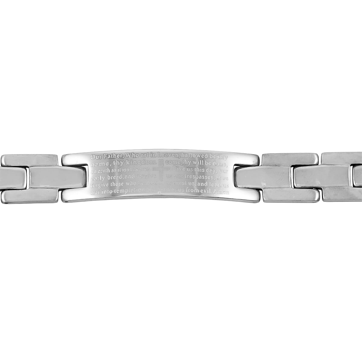 The Lords Prayer Steel Bracelet in Silvertone (7.50 In) image number 4