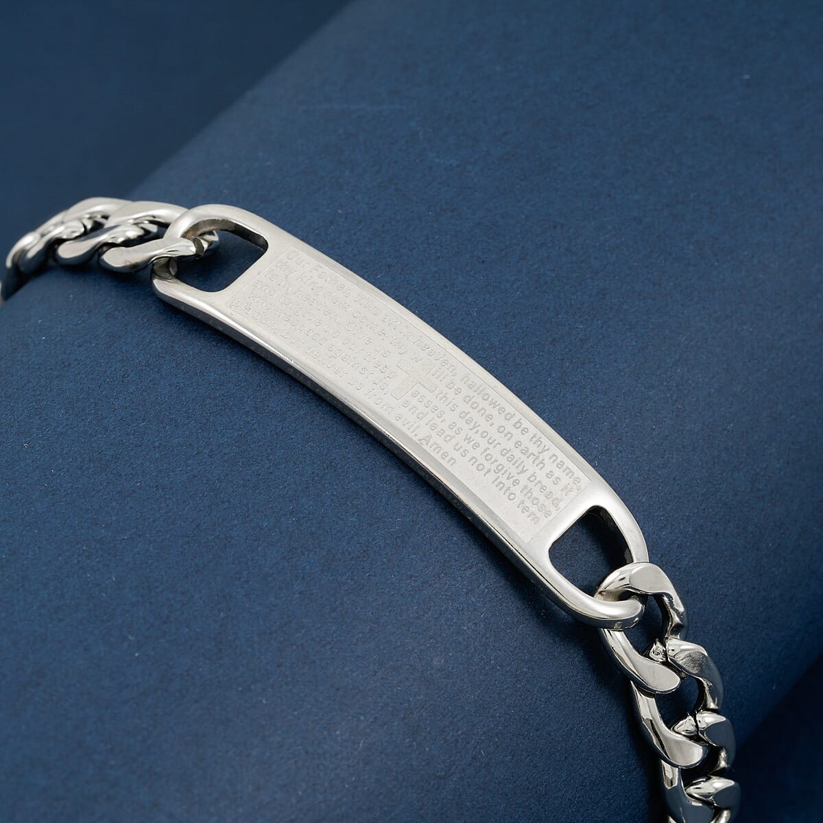 The Lords Prayer Steel Bracelet in Silvertone (8.00 In) image number 1