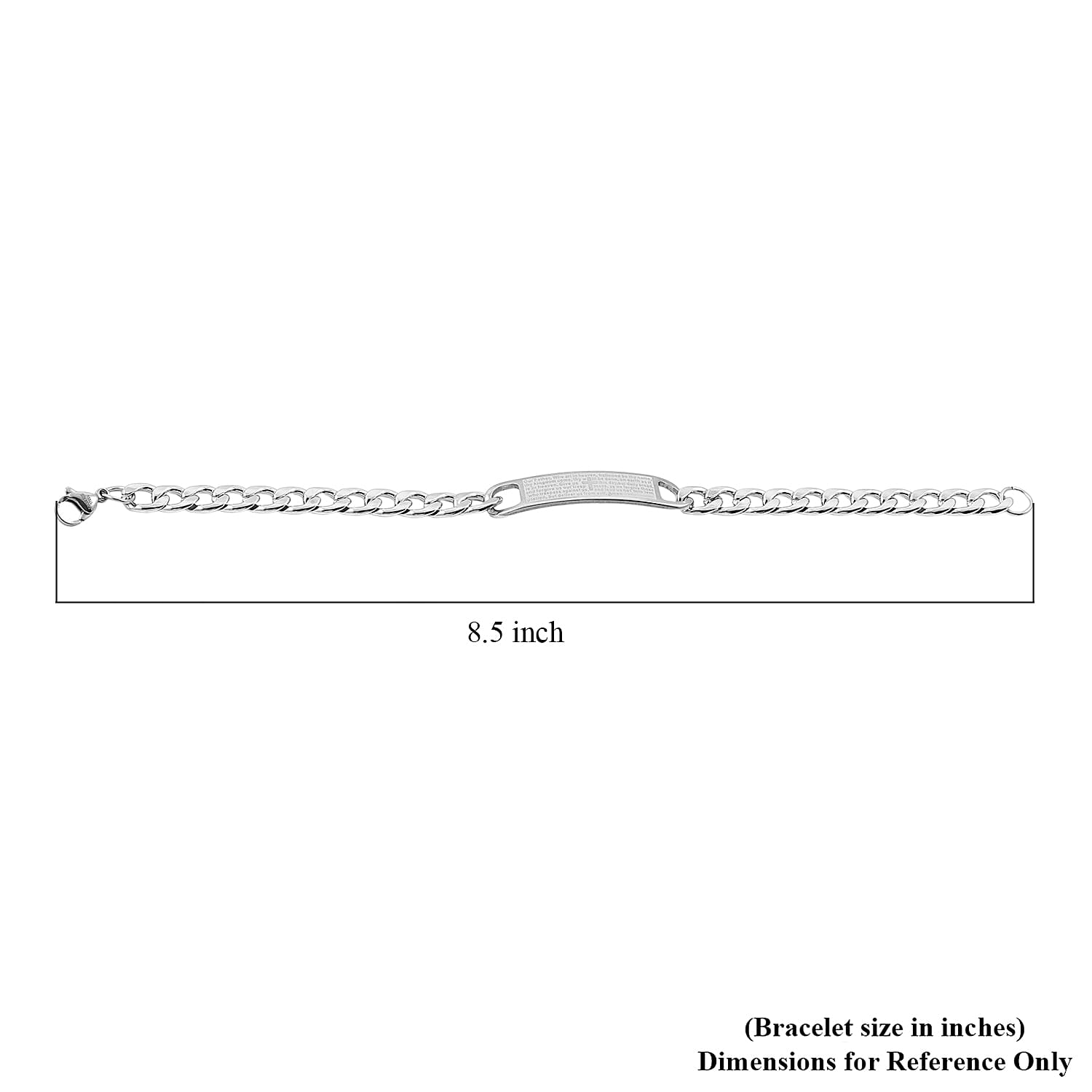 The Lords Prayer Steel Bracelet in Silvertone (8.00 In)