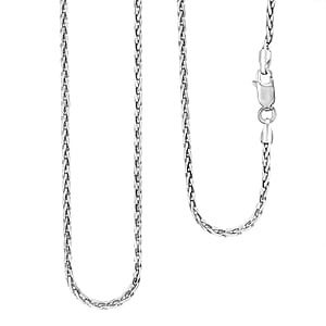 Made In Italy Round Wheat Chain Necklace in Rhodium Over Sterling Silver 7.05 Grams 18 Inches