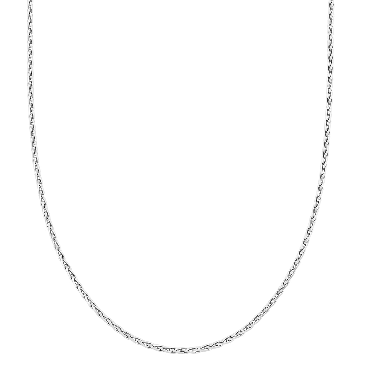 Made In Italy Round Wheat Chain Necklace in Rhodium Over Sterling Silver 7.05 Grams 18 Inches image number 3
