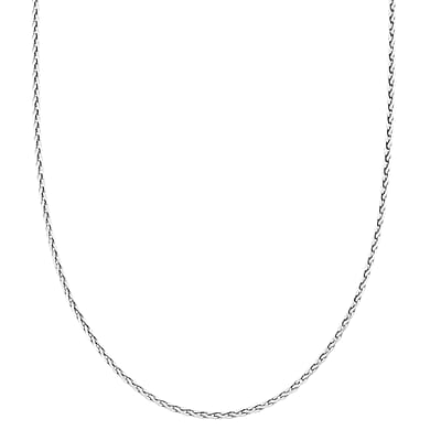 Made In Italy Round Wheat Chain Necklace in Rhodium Over Sterling Silver 7.05 Grams 18 Inches