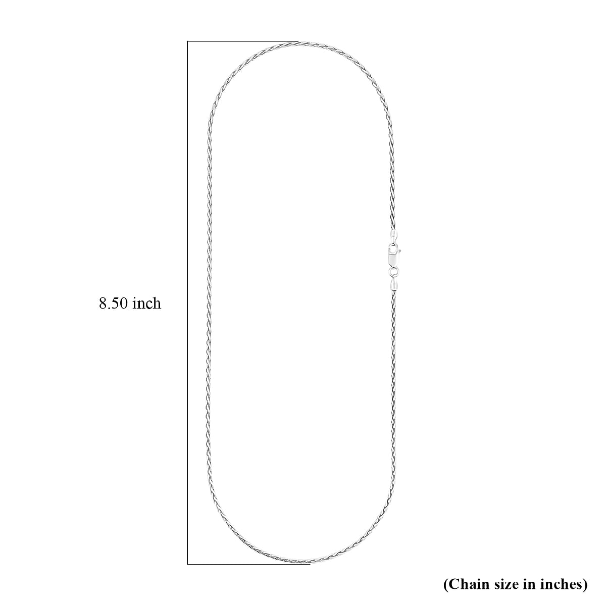 Made In Italy Round Wheat Chain Necklace in Rhodium Over Sterling Silver 7.05 Grams 18 Inches image number 5