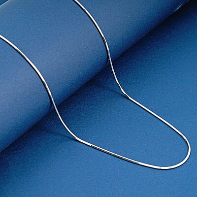 Made In Italy Rhodium Over Sterling Silver Octagonal Snake Chain Necklace (18 Inches) (4.30 g)