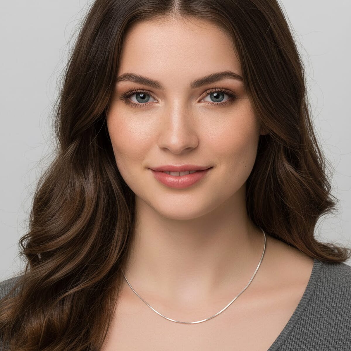 Made In Italy Rhodium Over Sterling Silver Octagonal Snake Chain Necklace (18 Inches) (4.30 g) image number 2