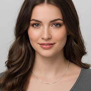 Made In Italy Rhodium Over Sterling Silver Octagonal Snake Chain Necklace (18 Inches) (4.30 g)