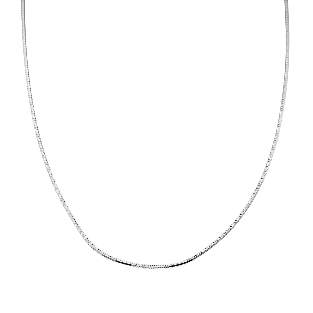 Made In Italy Rhodium Over Sterling Silver Octagonal Snake Chain Necklace (18 Inches) (4.30 g) image number 3