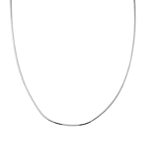 Made In Italy Rhodium Over Sterling Silver Octagonal Snake Chain Necklace (18 Inches) (4.30 g)