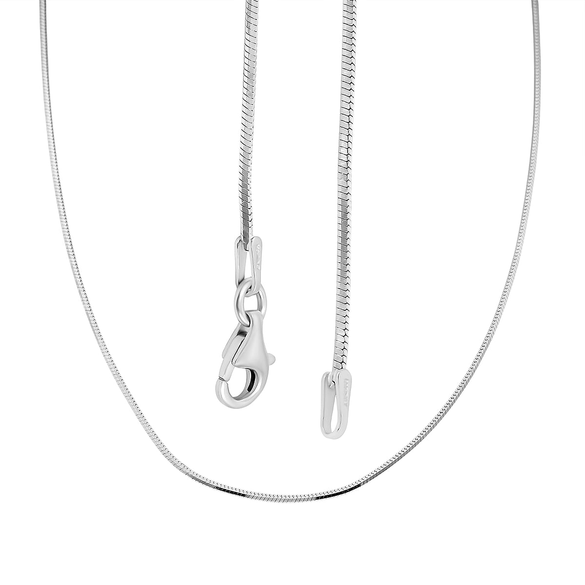 Made In Italy Rhodium Over Sterling Silver Octagonal Snake Chain Necklace (18 Inches) (4.30 g) image number 4