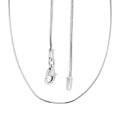 Made In Italy Rhodium Over Sterling Silver Octagonal Snake Chain Necklace (18 Inches) (4.30 g)