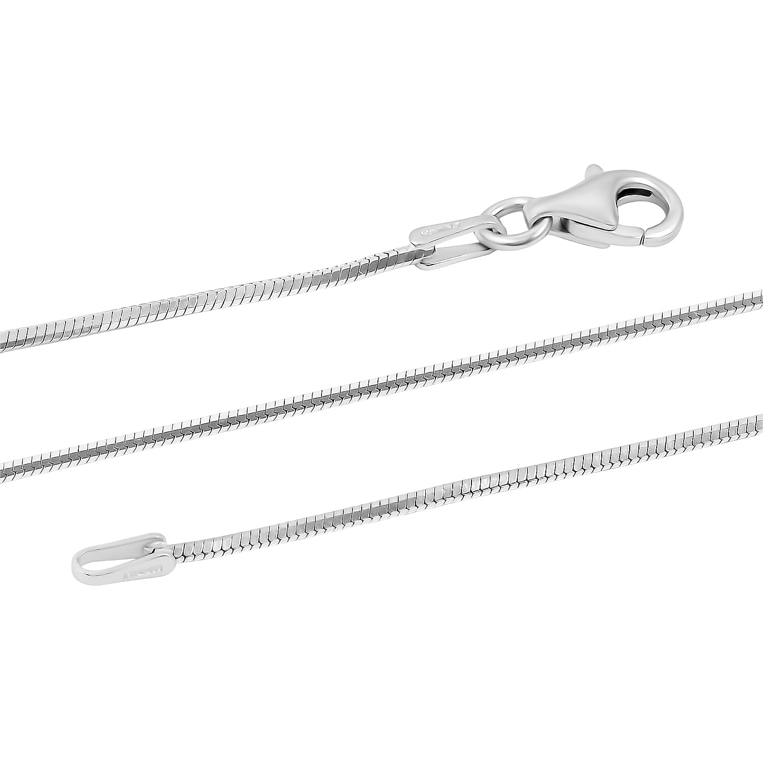 Made In Italy Rhodium Over Sterling Silver Octagonal Snake Chain Necklace (18 Inches) (4.30 g)