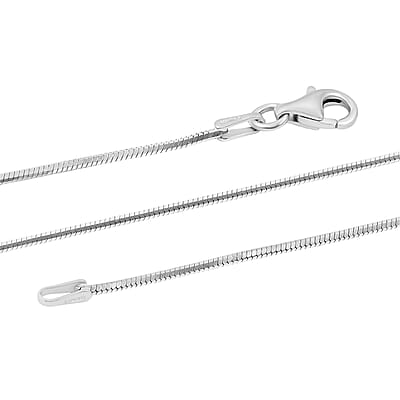Made In Italy Rhodium Over Sterling Silver Octagonal Snake Chain Necklace (18 Inches) (4.30 g)