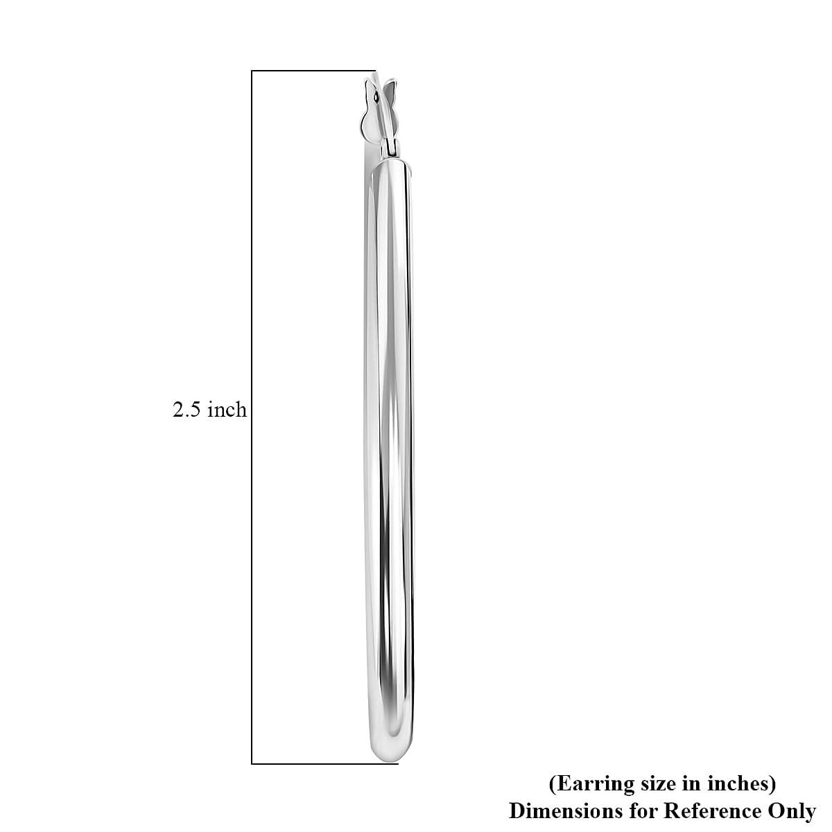 Round Tube Hoop Earrings in Rhodium Over Sterling Silver 8.8 Grams image number 4