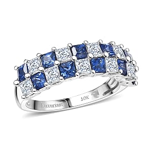 Doorbuster Certified & Appraised AAA Ceylon Sapphire and Luxuriant Diamond G-H SI 2.05 ctw Ring in 10K White Gold (Size 10.0)