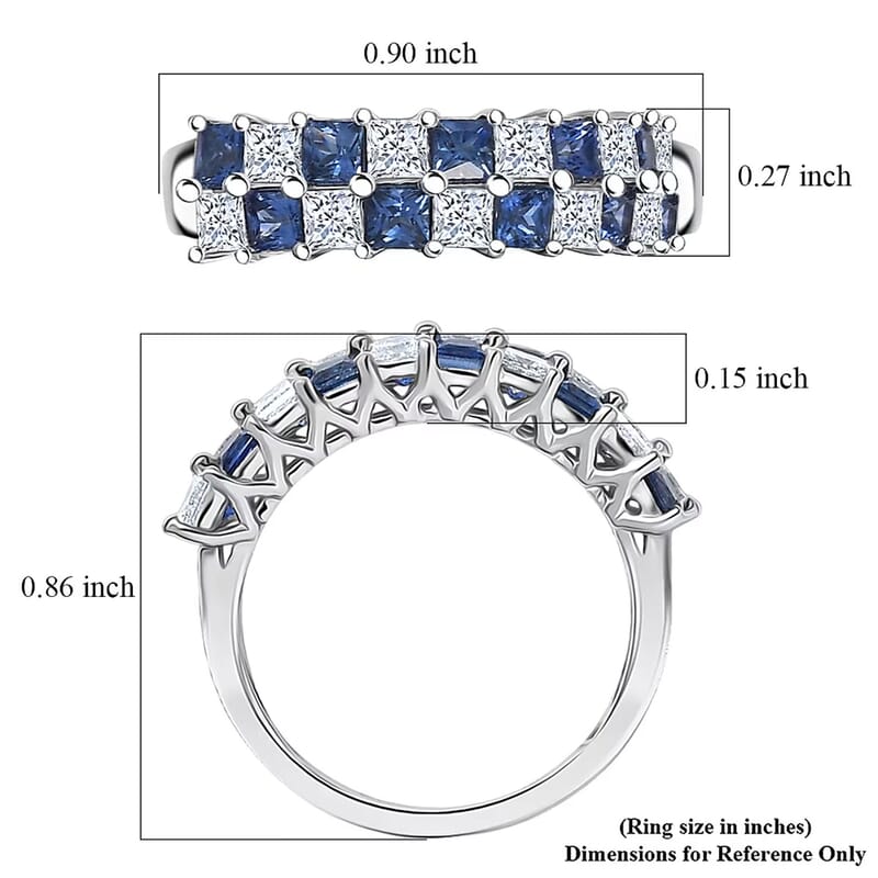 Certified & Appraised AAA Ceylon Sapphire and Luxuriant Diamond G-H SI 2.05 ctw Ring in 10K White Gold (Size 5.0)