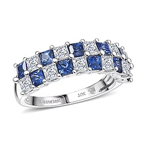  Certified & Appraised AAA Ceylon Sapphire and Luxuriant Diamond G-H SI 2.05 ctw Ring in 10K White Gold (Size 6.0)