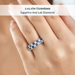  Certified & Appraised AAA Ceylon Sapphire and Luxuriant Diamond G-H SI 2.05 ctw Ring in 10K White Gold (Size 6.0)