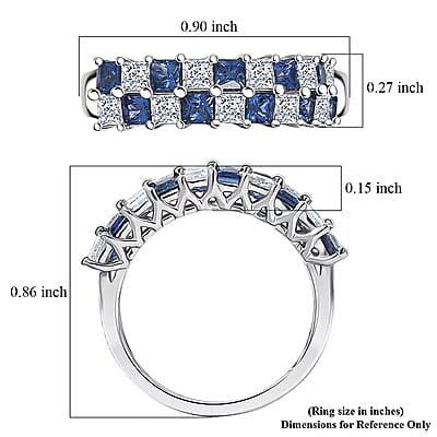Certified & Appraised AAA Ceylon Sapphire and Luxuriant Diamond G-H SI 2.05 ctw Ring in 10K White Gold (Size 7.0)