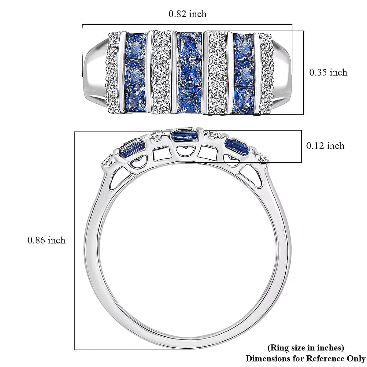  Certified & Appraised 10K White Gold AAA Ceylon Sapphire and Luxuriant Diamond G-H SI 1.36 ctw Band Ring (Size 8.0) image number 5