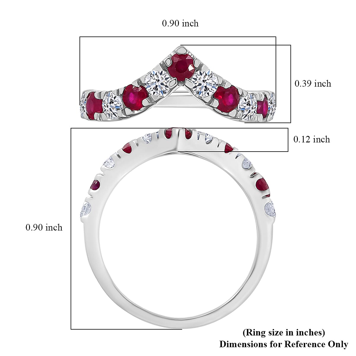 Doorbuster Certified & Appraised AAA Mozambique Ruby and Luxuriant Diamond G-H SI 1.28 ctw Ring in 10K White Gold (Size 10.0) image number 5