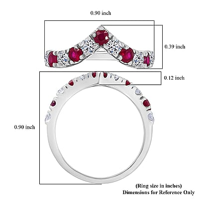 Certified & Appraised AAA Montepuez Ruby and Diamond 1.28 ctw  Ring in 10K White Gold (Size 10.0)