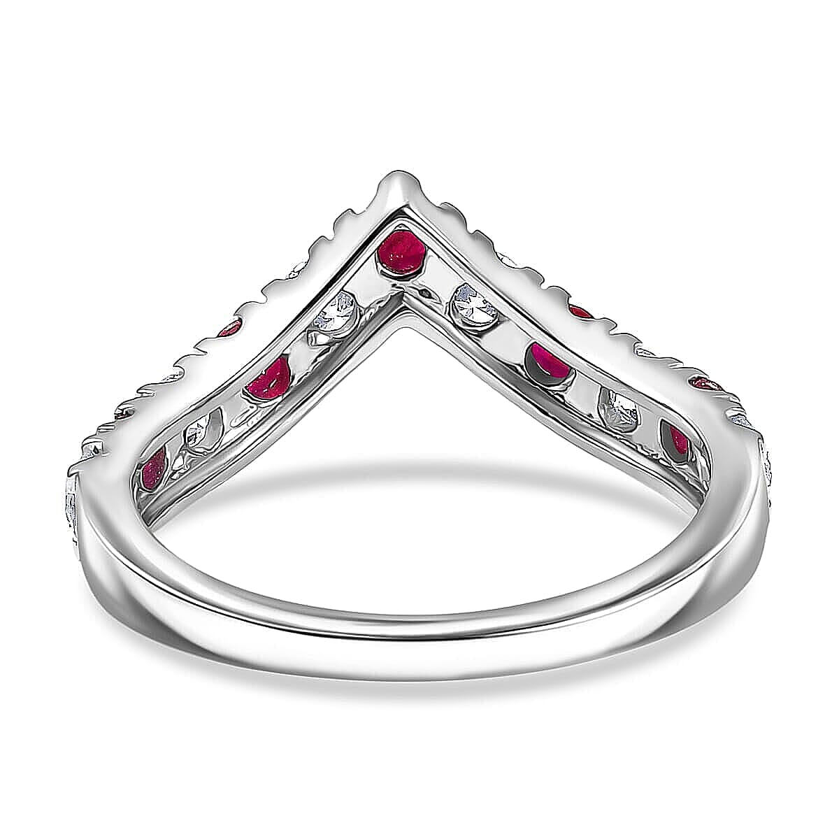 Certified & Appraised AAA Montepuez Ruby, Diamond Ring in 10K White Gold 1.28 ctw (Size 5.5)