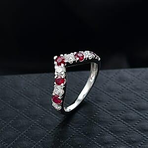 Certified & Appraised AAA Montepuez Ruby, Diamond Ring in 10K White Gold 1.28 ctw (Size 8.0)