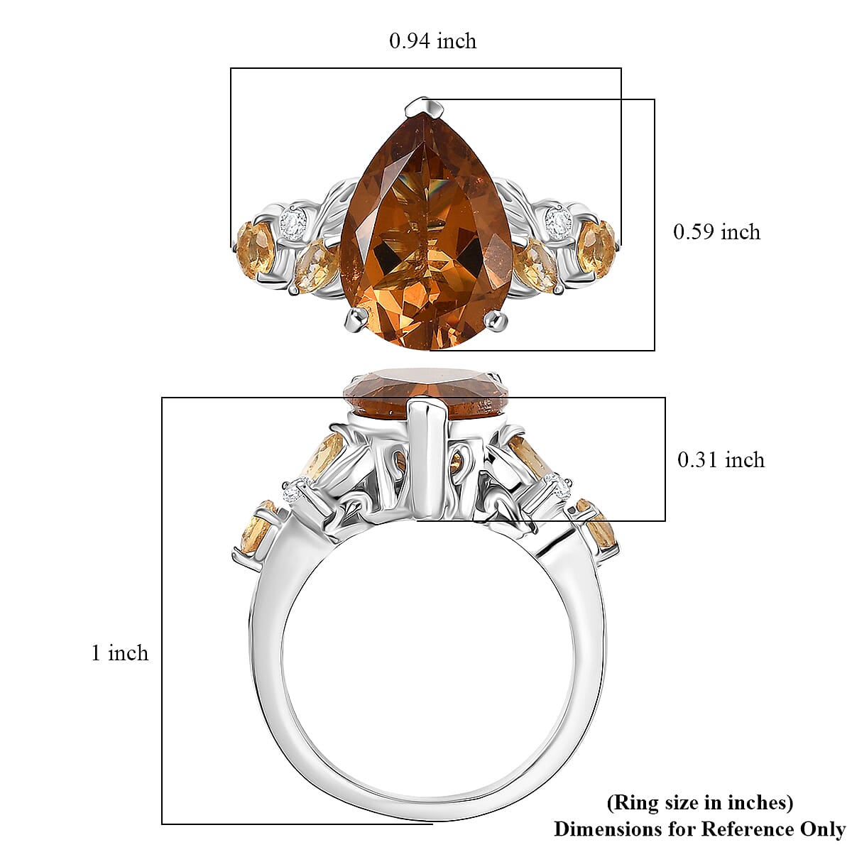 EverTrue Autumn Alexite, Multi Gemstone Ring in Platinum Bond (Size 10.0) 5.75 ctw image number 5