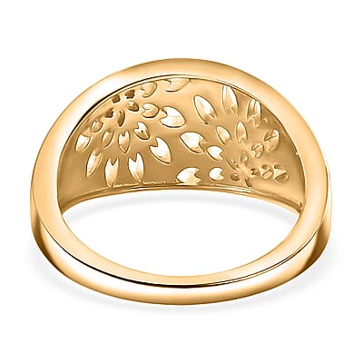 EverTrue Bronzella Collection Bloom Cutwork Band Ring in 18K Yellow Gold Plated Bronze (Size 10.0)