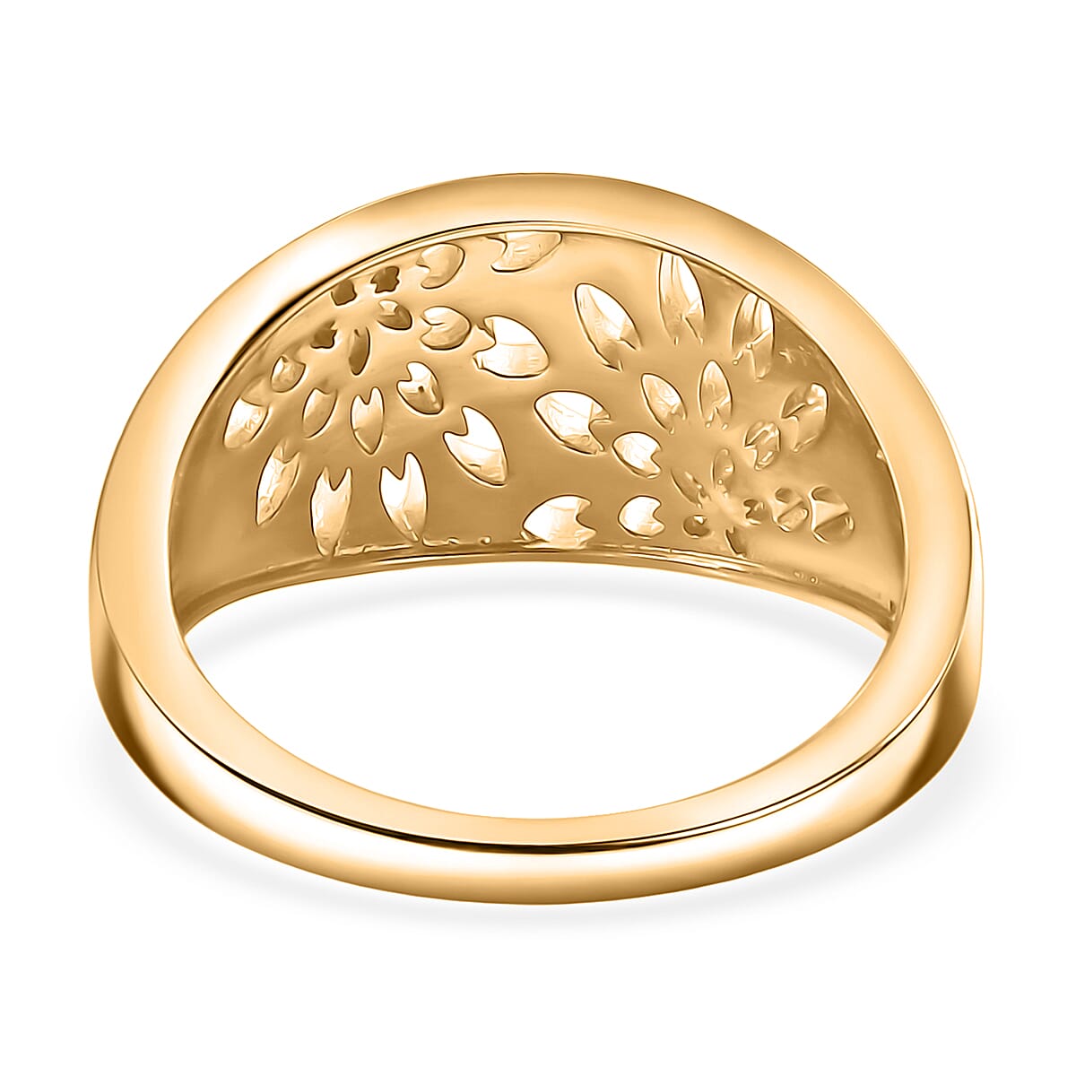 EverTrue Bronzella Collection Bloom Cutwork Band Ring in 18K Yellow Gold Plated Bronze (Size 6.0)