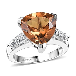 EverTrue Autumn Alexite and White Zircon 5.80 ctw Ring in Platinum Bond (Size 10.0)