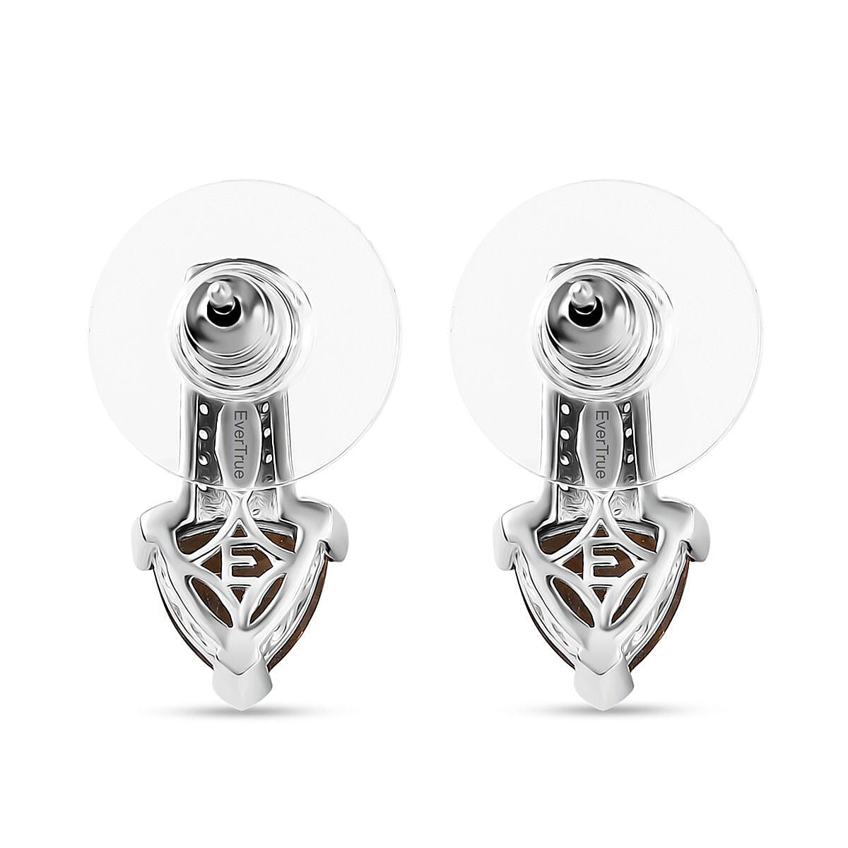 EverTrue Autumn Alexite and White Zircon 2.90 ctw Earrings in Platinum Bond image number 4