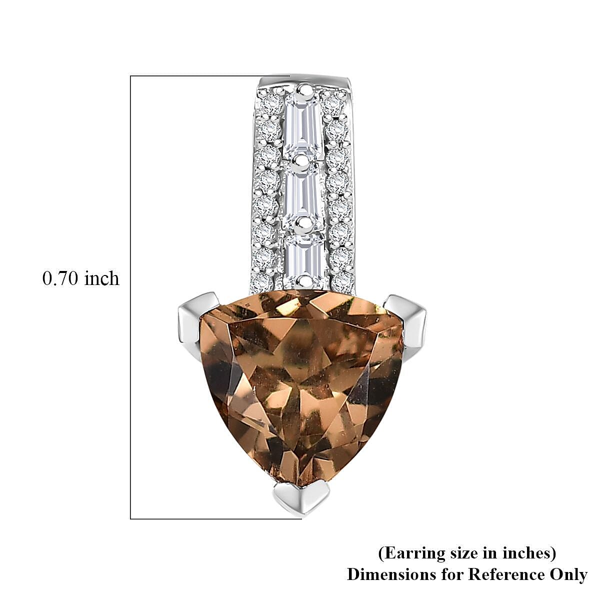 EverTrue Autumn Alexite and White Zircon 2.90 ctw Earrings in Platinum Bond image number 5