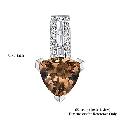 EverTrue Golden Fall Autumn Alexite and White Zircon 2.90 ctw Art Deco Earrings in Platinum Bond