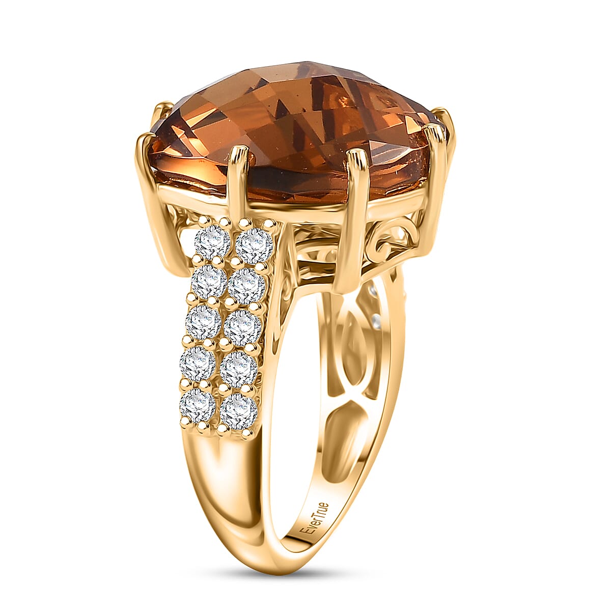 EverTrue Autumn Alexite and White Zircon 16.40 ctw Ring in 18K YG Plated (Size 7.0) image number 3