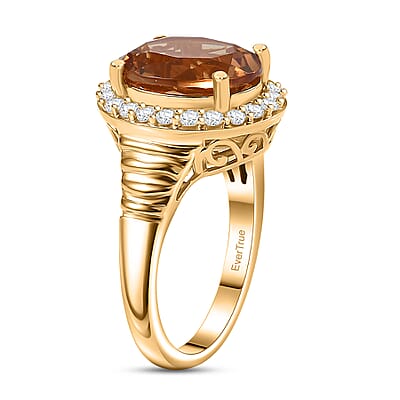 EverTrue Autumn Alexite, White Zircon Ring in 18K YG Plated 5.40 ctw (Size 10.0)