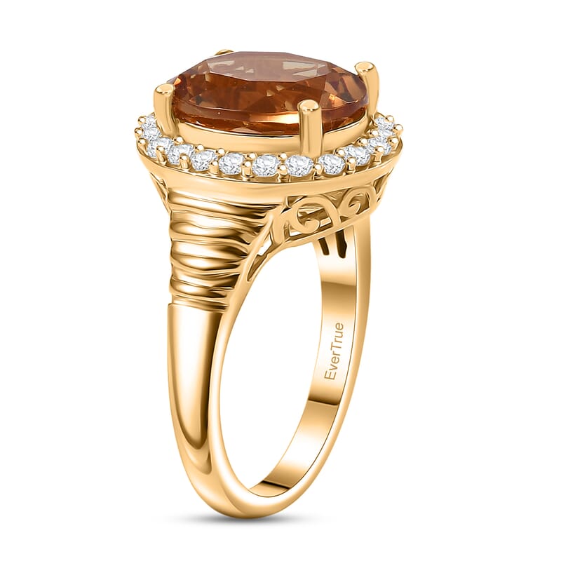 EverTrue Autumn Alexite, White Zircon Ring in 18K YG Plated 5.40 ctw (Size 10.0)
