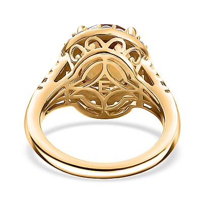 EverTrue Autumn Alexite, White Zircon Ring in 18K YG Plated 5.40 ctw (Size 10.0)