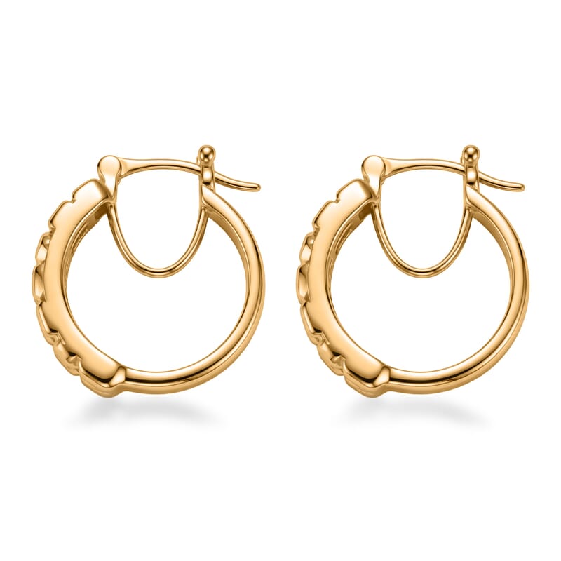 EverTrue Bronzella Collection Golden Pebble Hoop Earring in 18K YG Plated Bronze