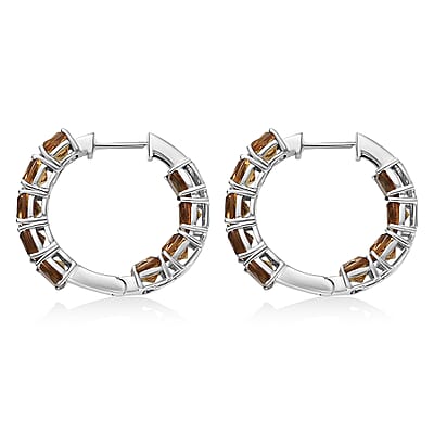 EverTrue Autumn Alexite 10.60 ctw Art Deco Hoop Earrings in Platinum Bond