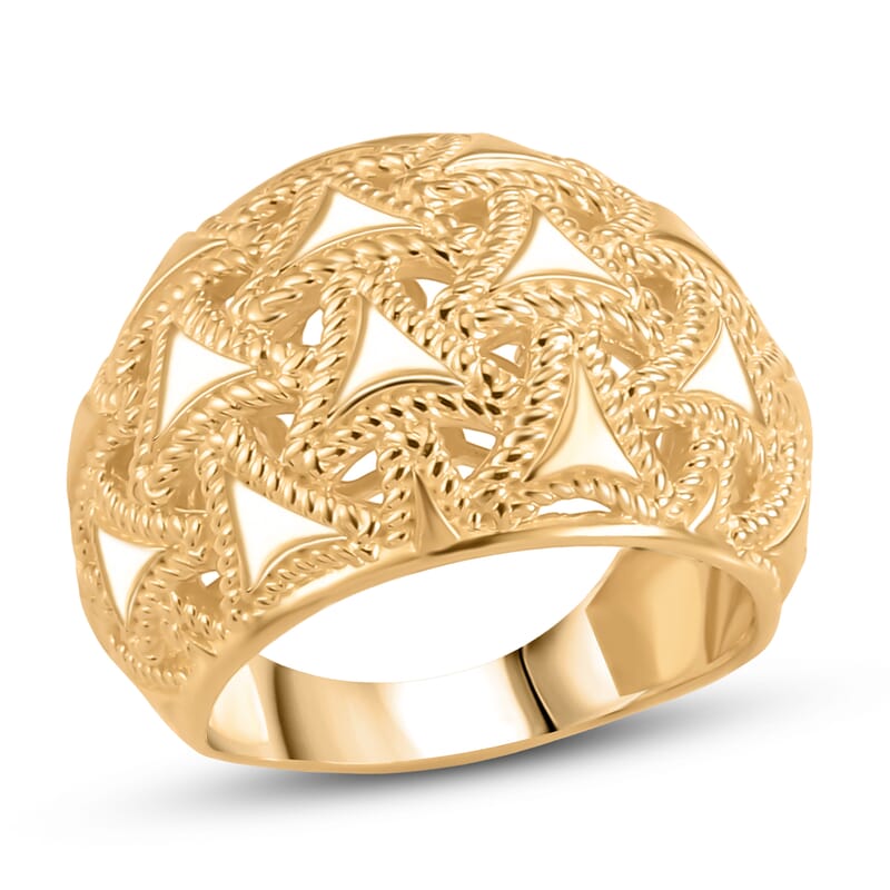 EverTrue Bronzella Collection Regal Knot Filigree Ring in 18K Yellow Gold Plated Bronze (Size 5.0)