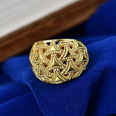 EverTrue Bronzella Collection Regal Knot Filigree Ring in 18K Yellow Gold Plated Bronze (Size 5.0)