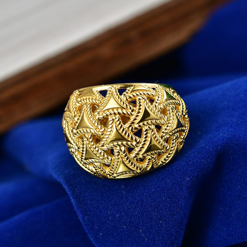 EverTrue Bronzella Collection Regal Knot Filigree Ring in 18K Yellow Gold Plated Bronze (Size 5.0)
