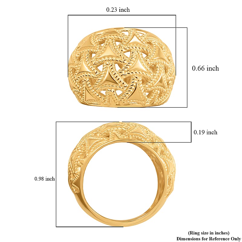 EverTrue Bronzella Collection Regal Knot Filigree Ring in 18K Yellow Gold Plated Bronze (Size 5.0)